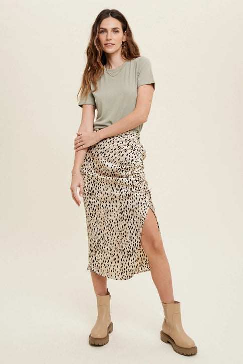 Ribbed Knit Basic T-Shirt Seagrass