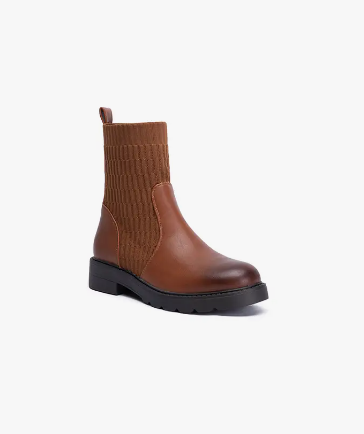 Lady Glory Brown Leather Boot w/ Sock
