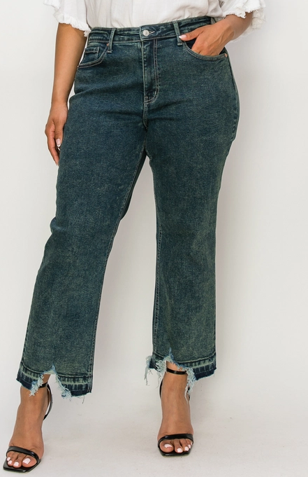 High Rise Stretch Straight Jeans - Plus Size