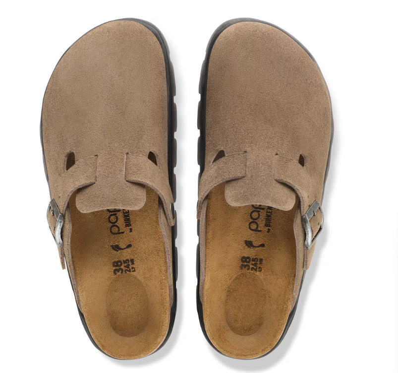 Boston Chunky Suede Birkenstock - Gray Suede