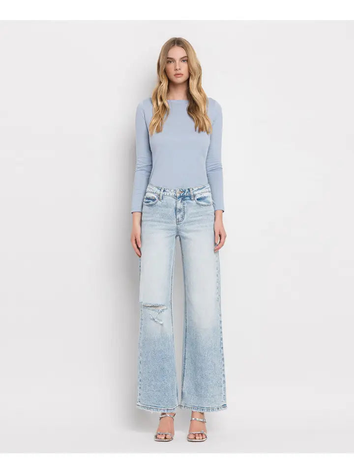 Super High Rise Wide Leg Jeans Tummy Control