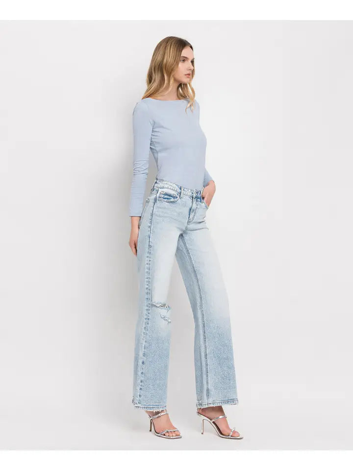 Super High Rise Wide Leg Jeans Tummy Control