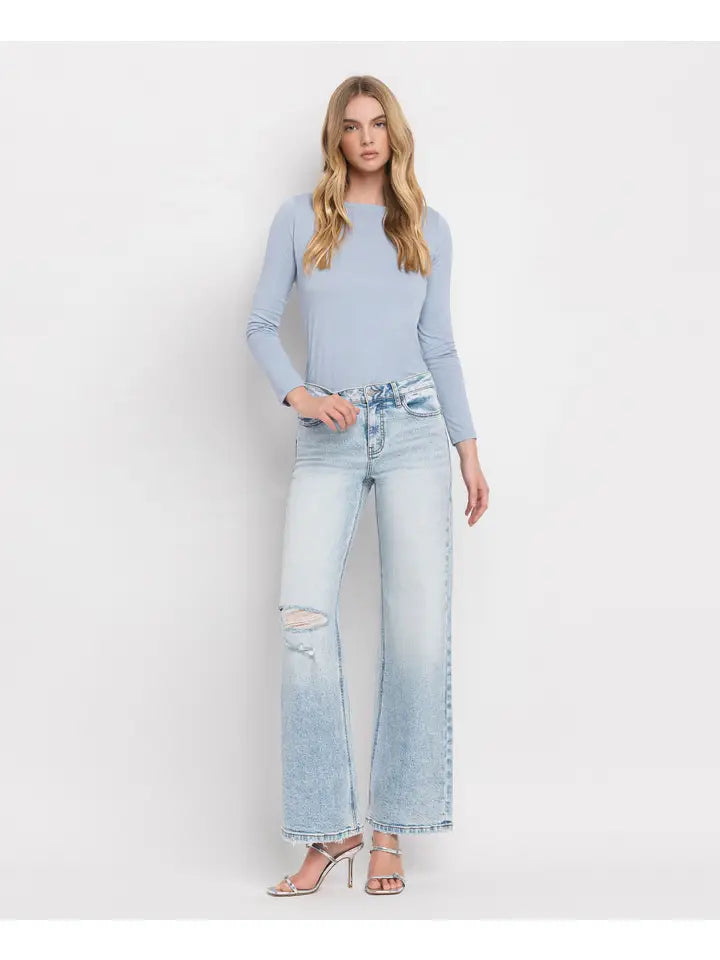 Super High Rise Wide Leg Jeans Tummy Control