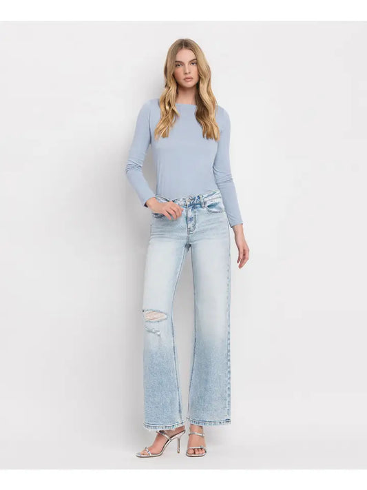 Super High Rise Wide Leg Jeans Tummy Control
