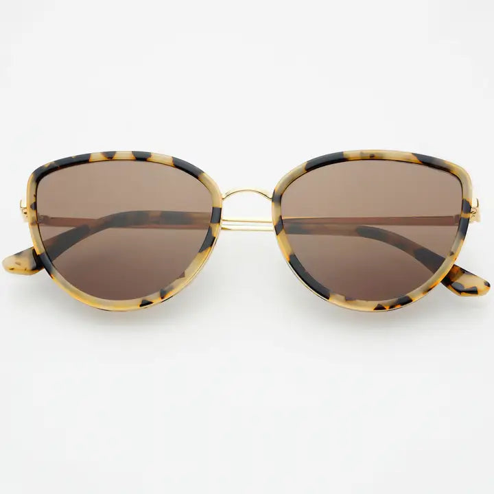 Luna Acetate Cat Eye Sunglasses - Milky Tortoise