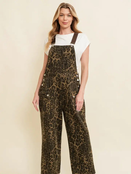 Leopard Print Jumpsuit Overalls