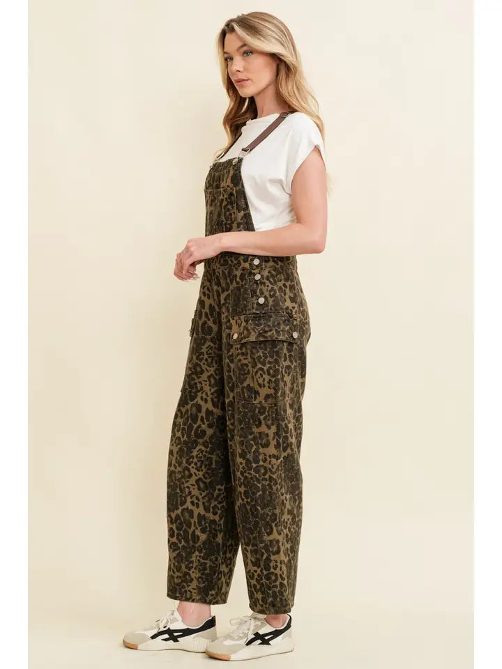 Leopard Print Jumpsuit Overalls