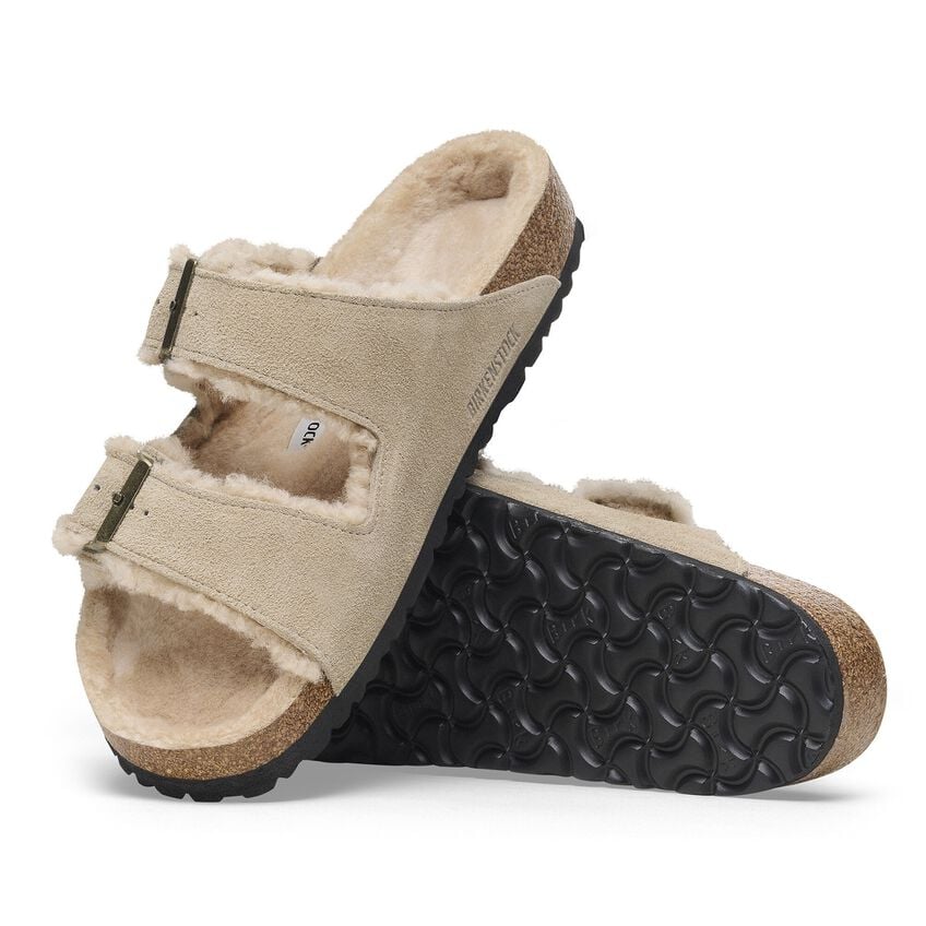Arizona Shearling Birkenstock (Taupe)