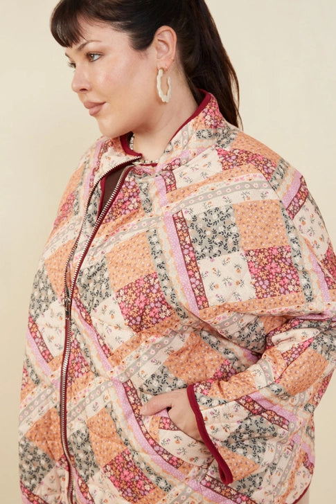 Hayden Patch Print Quilted Light Padded Jacket