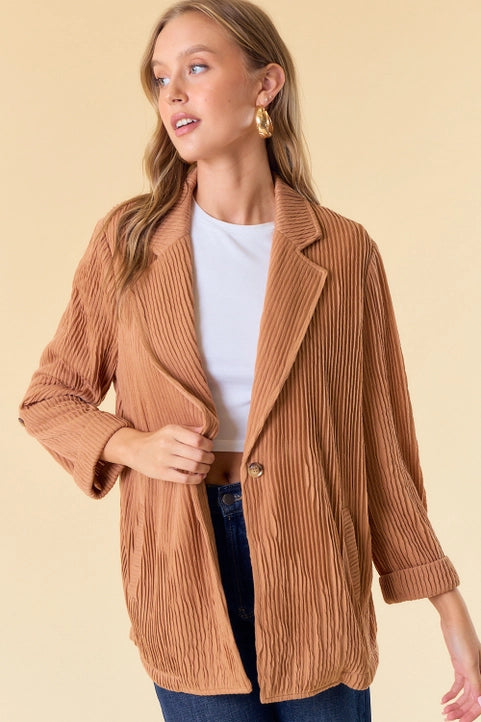 Roll-Up Sleeve Blazer-Ginger