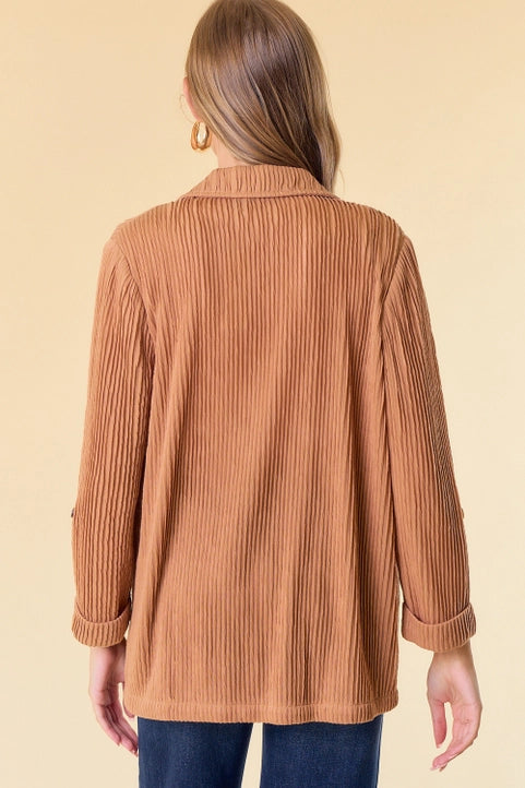 Roll-Up Sleeve Blazer-Ginger