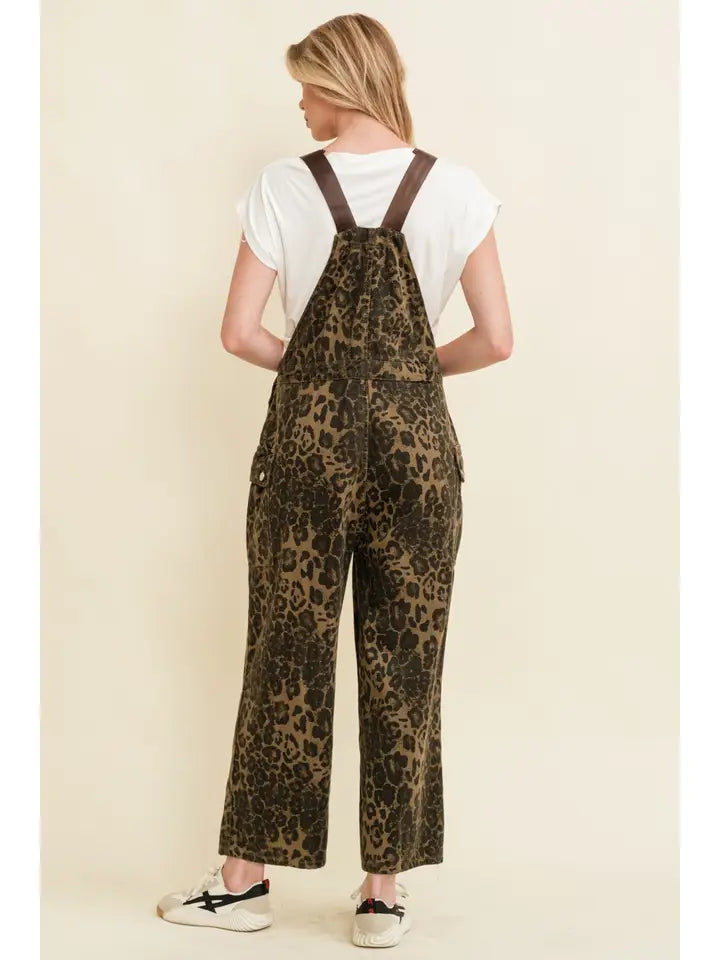Leopard Print Jumpsuit Overalls
