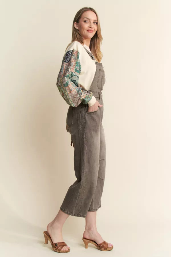 Women Vintage Denim Jumpsuit with Pockets