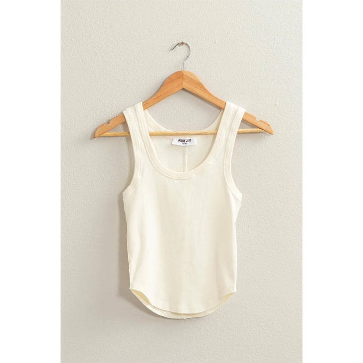 Double Zero Acid Washed Tank Top - Cream