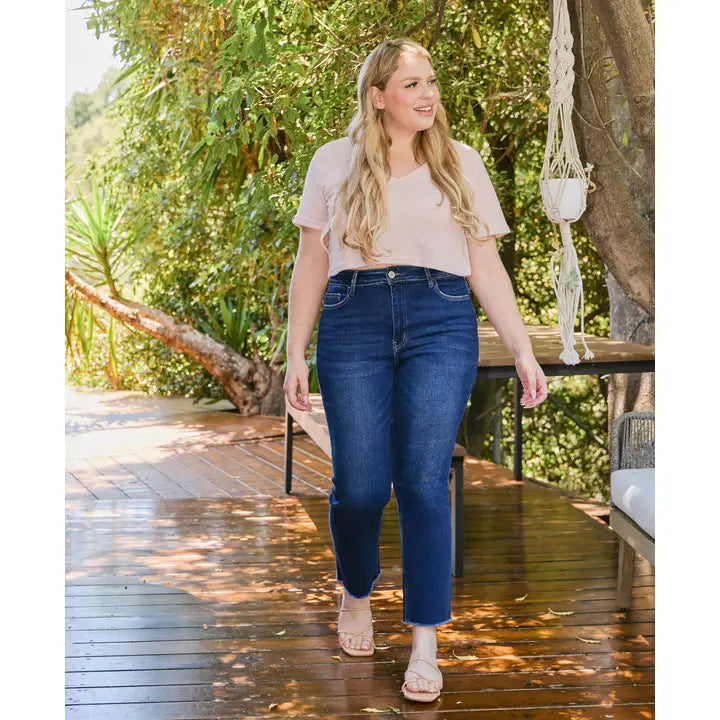 Plus Size Super High Rise Slim Straight Jeans