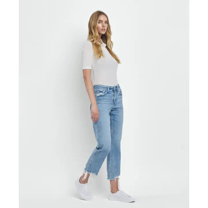 High Rise Regular Straight Jeans