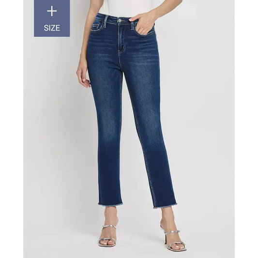 Plus Size Super High Rise Slim Straight Jeans