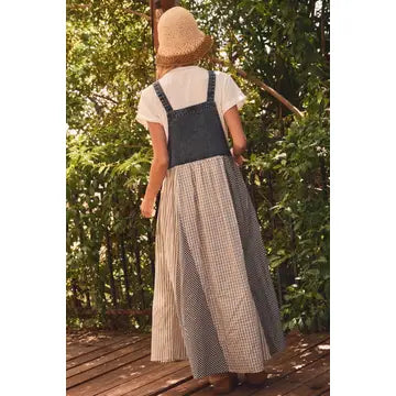Stripe Patchwork Overall Dress