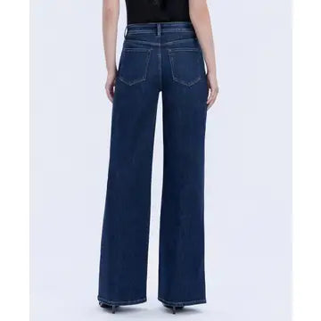 Olivia Super High Rise Full Length Dark Wash Wide Jean