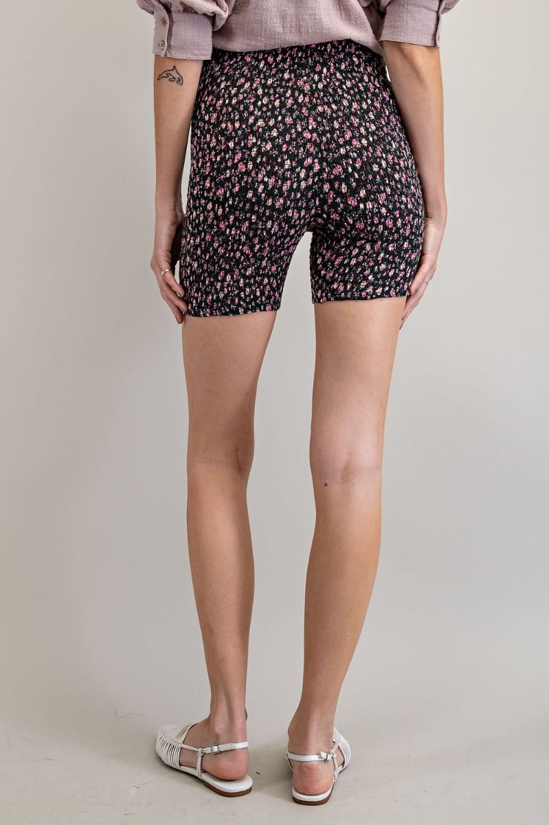 Fitted Print Shorts Deep Green