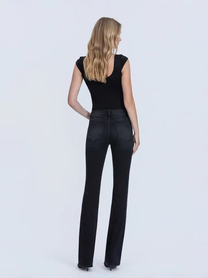 High Rise Full Length Black Bootcut Jeans