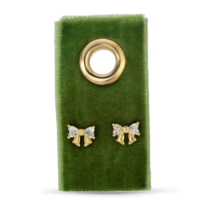 Bow Studs On Velvet Gift Tag