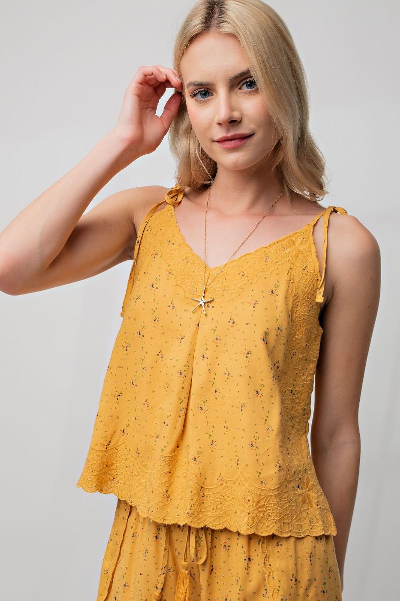 Printed Cotton Voile Cami Top