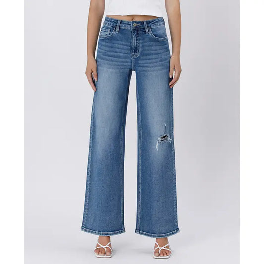 Super High Rise Baggy Wide Jeans