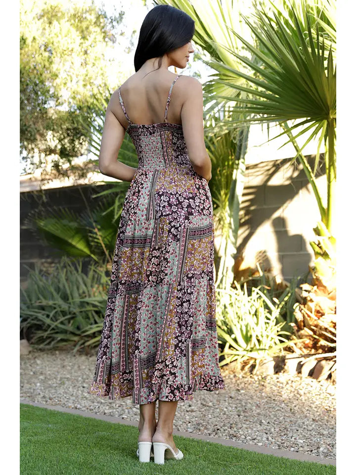 Spag Strap Maxi Dress with Tie Front