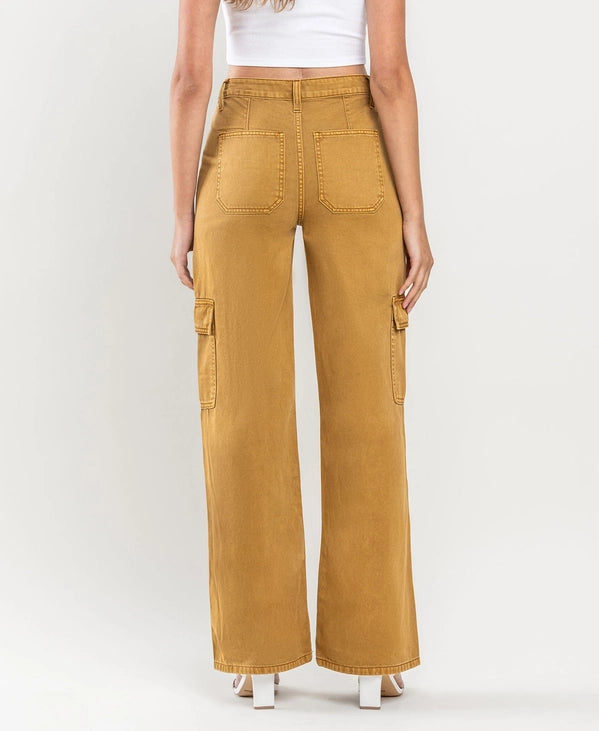 High Rise Utility Cargo Wide Jeans