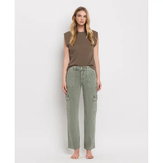 High Rise Cargo Straight Jean