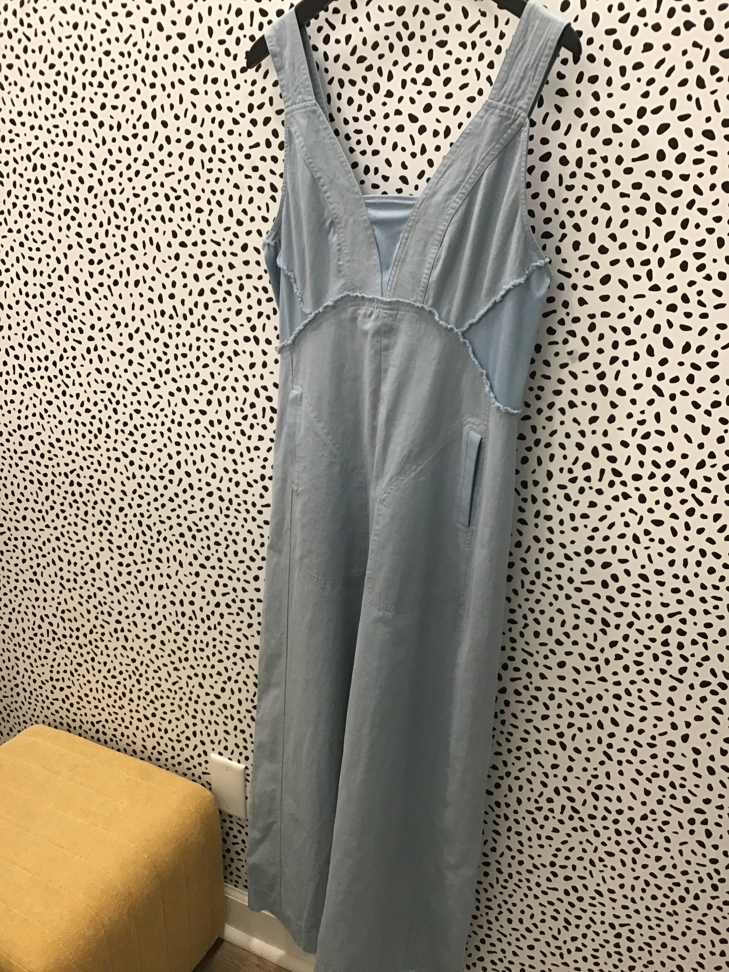EESOME Mineral Washed Denim Sleeveless Jumpsuit