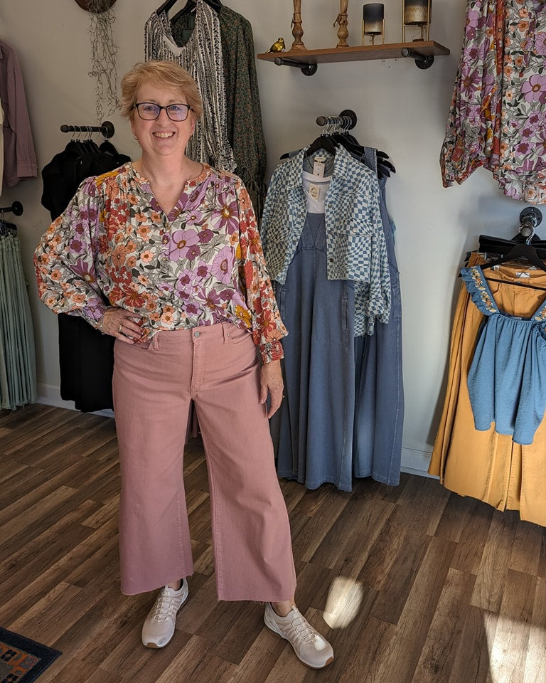 Floral Print Blouse in Lavender