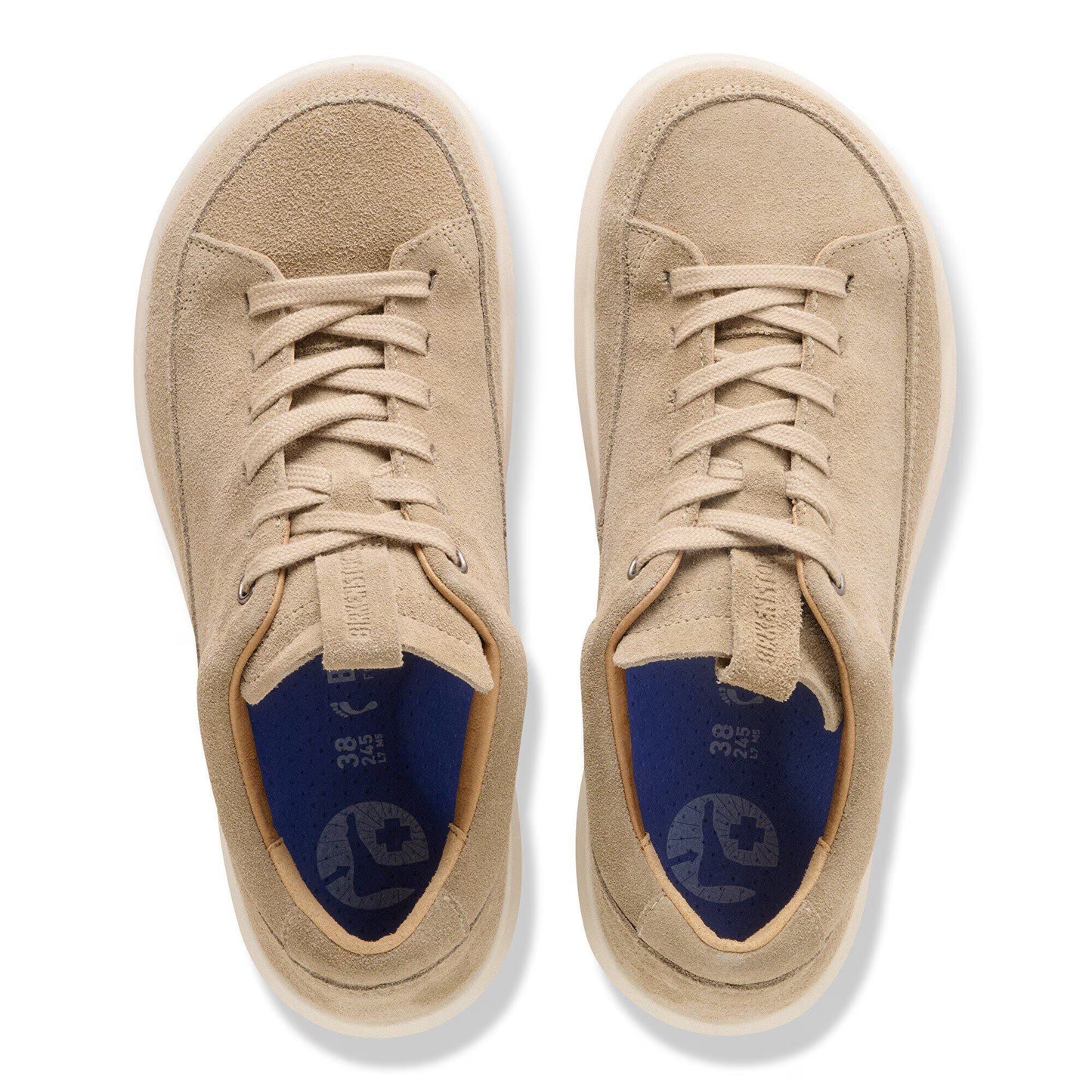 Birkenstock Melbourne Suede Leather Tennis Shoe-Taupe