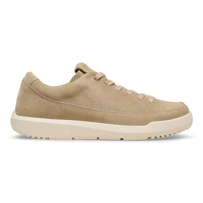 Birkenstock Melbourne Suede Leather Tennis Shoe-Taupe