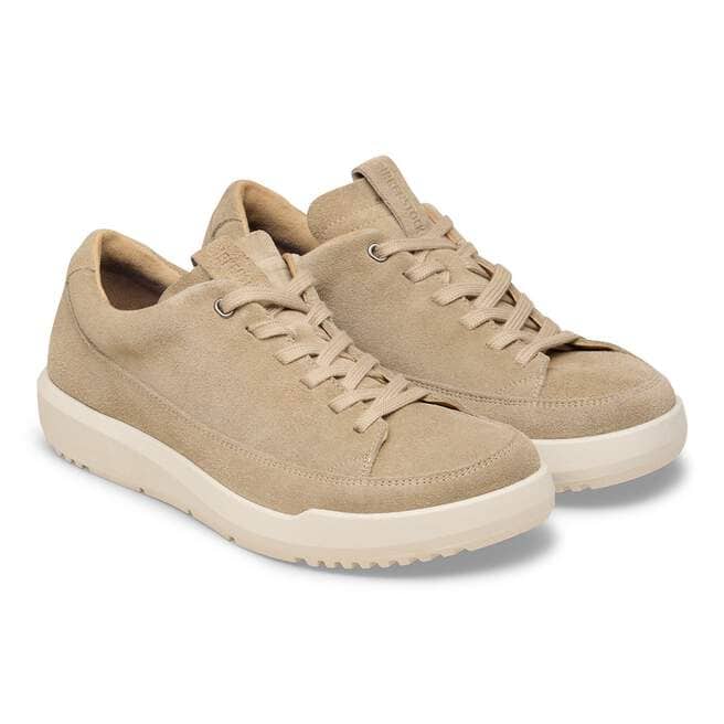Birkenstock Melbourne Suede Leather Tennis Shoe-Taupe