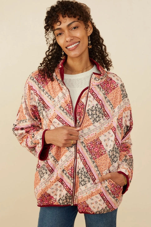 Hayden Patch Print Quilted Light Padded Jacket