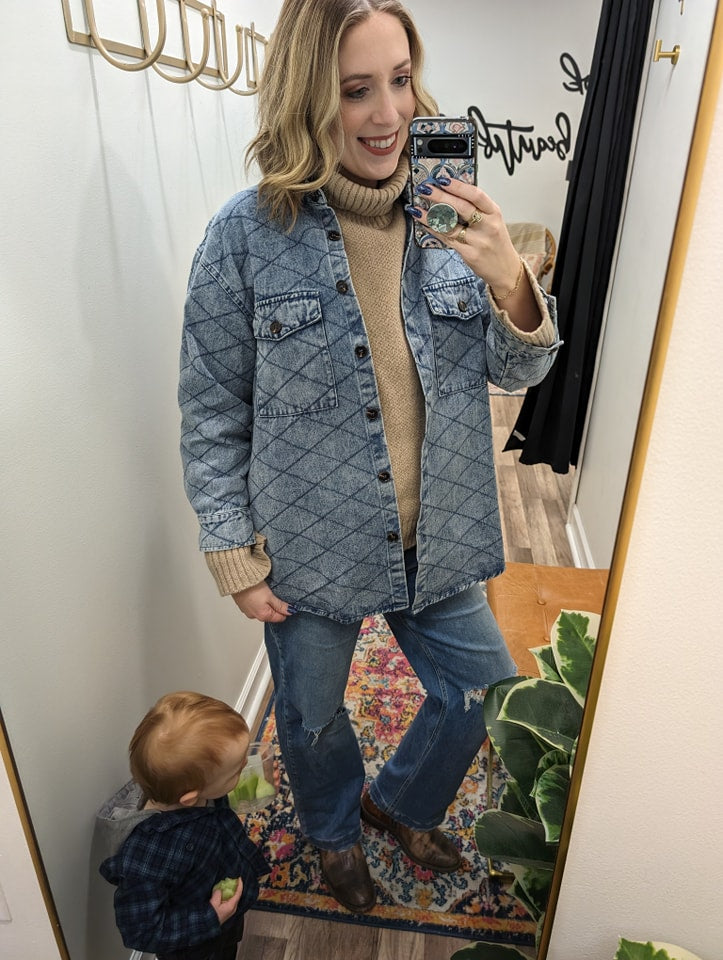 J.NNA Quilted Denim Jacket