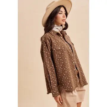 Floral Shacket - Mocha