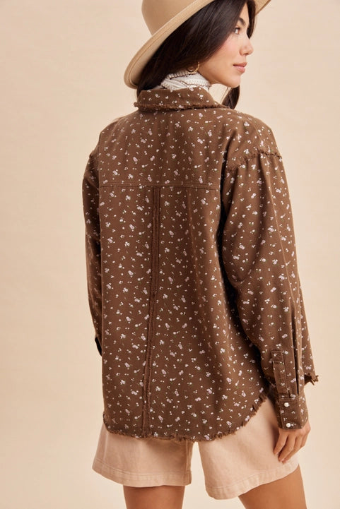 Floral Shacket - Mocha