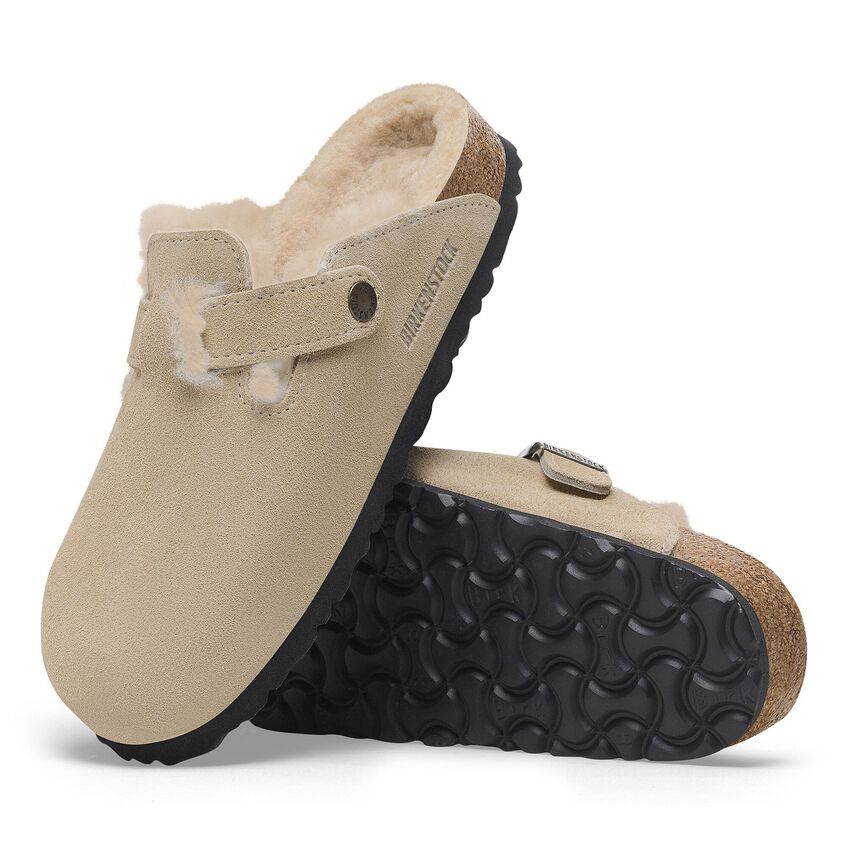 Boston Shearling Birkenstocks (Taupe)