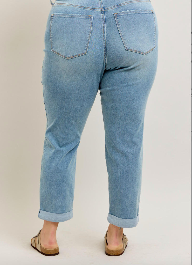 Plus Cool Denim Cuff Boyfriend Jeans